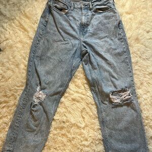 Arizona Jean Company Light Blue Distressed Wide Leg Jeans